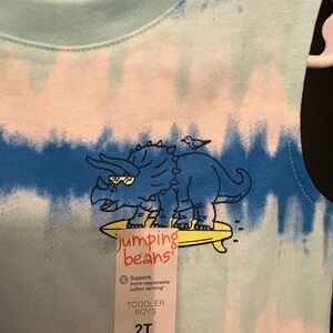 Jumping Beans Blue and Pink Dinosaur Tank Top